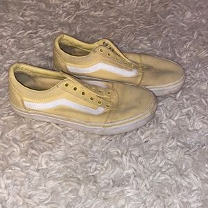 Vans, Yellow, worn but washable, Size 7.5 NO LACE